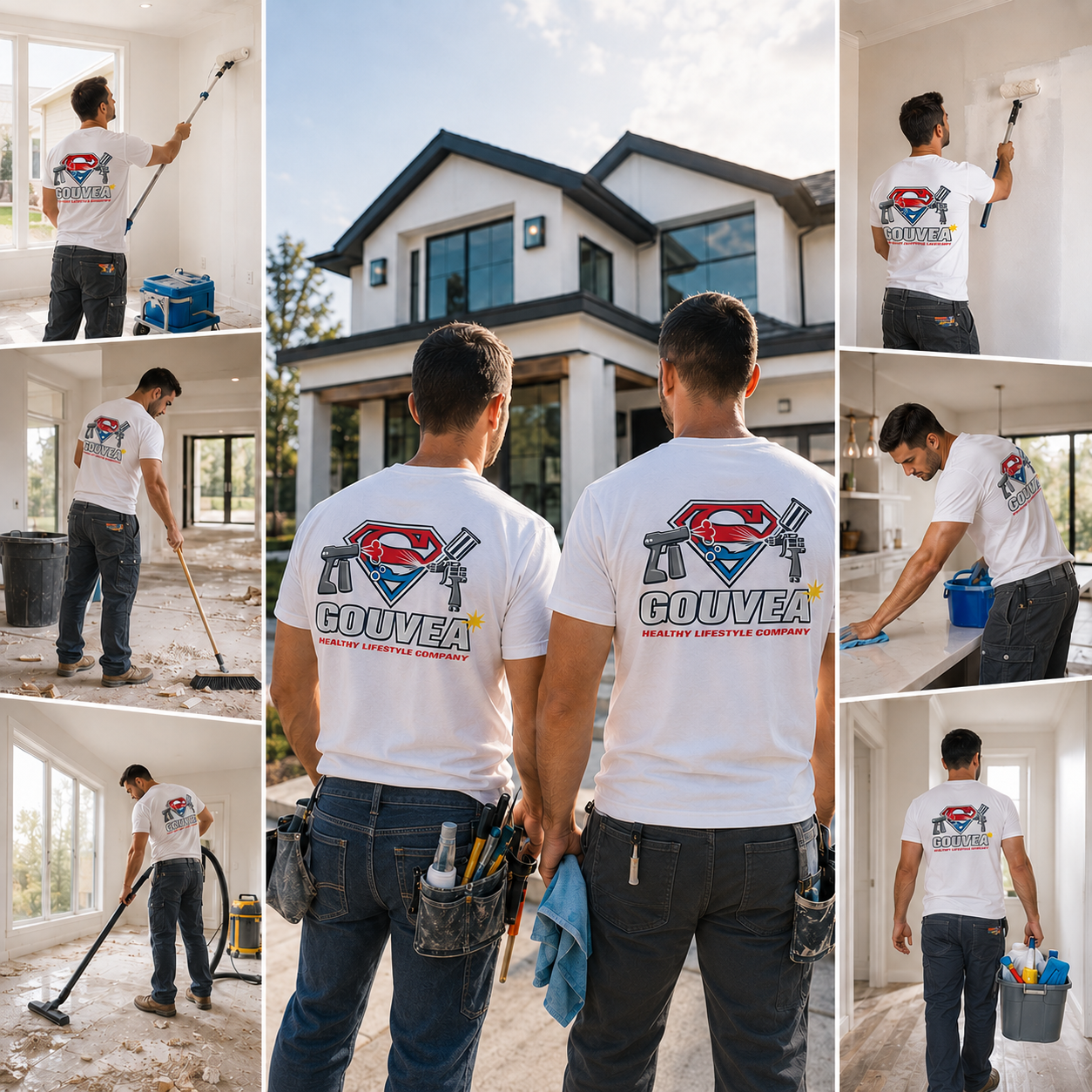 Gouvea Healthy Lifestyle Company cleaning team at work