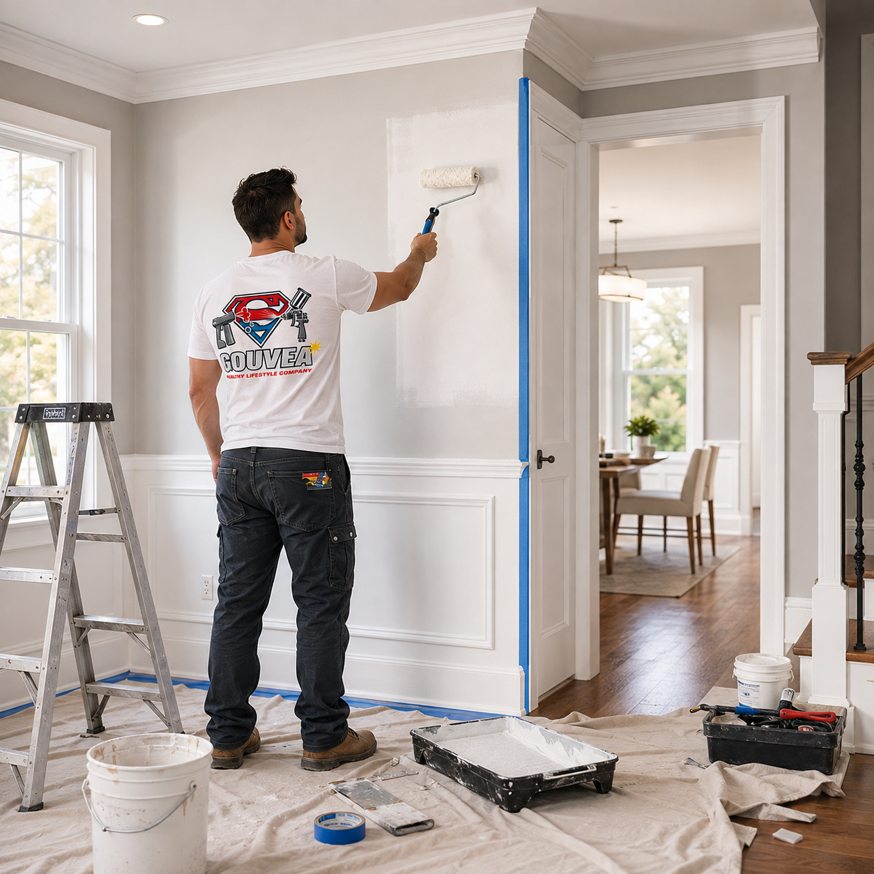 Painting interior and exterior, home improvement